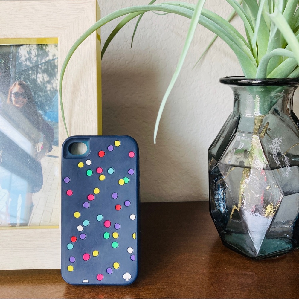 Kate Spade iPhone 4S Case Navy Confetti Polka Dot Silicone - Picture 2 of 6